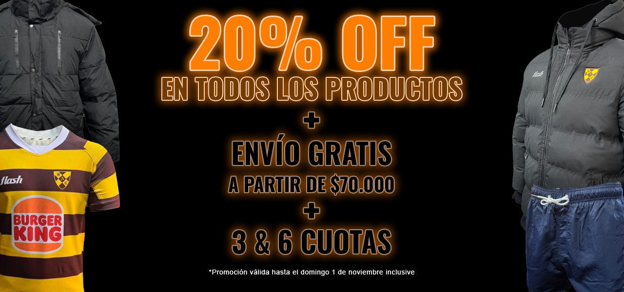 20% OFF EN TODO EL SITIO + Envio gratis a partir de $70